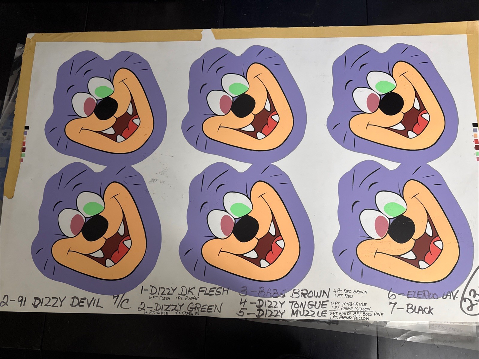 Dizzy Devil Tiny Toon Adventures Toons Animation Halloween Mask Production Art Dizzy Devil Tiny Toon Adventures Toons Animation Halloween Mask Production Art
