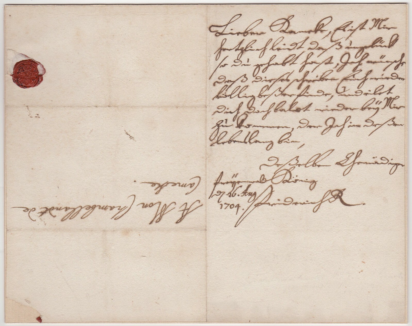 Frederick I. (1657-1713) - Rare autograph letter signed by first King of Prussia Frederick I. (1657-1713) - Rare autograph letter signed by first King of Prussia