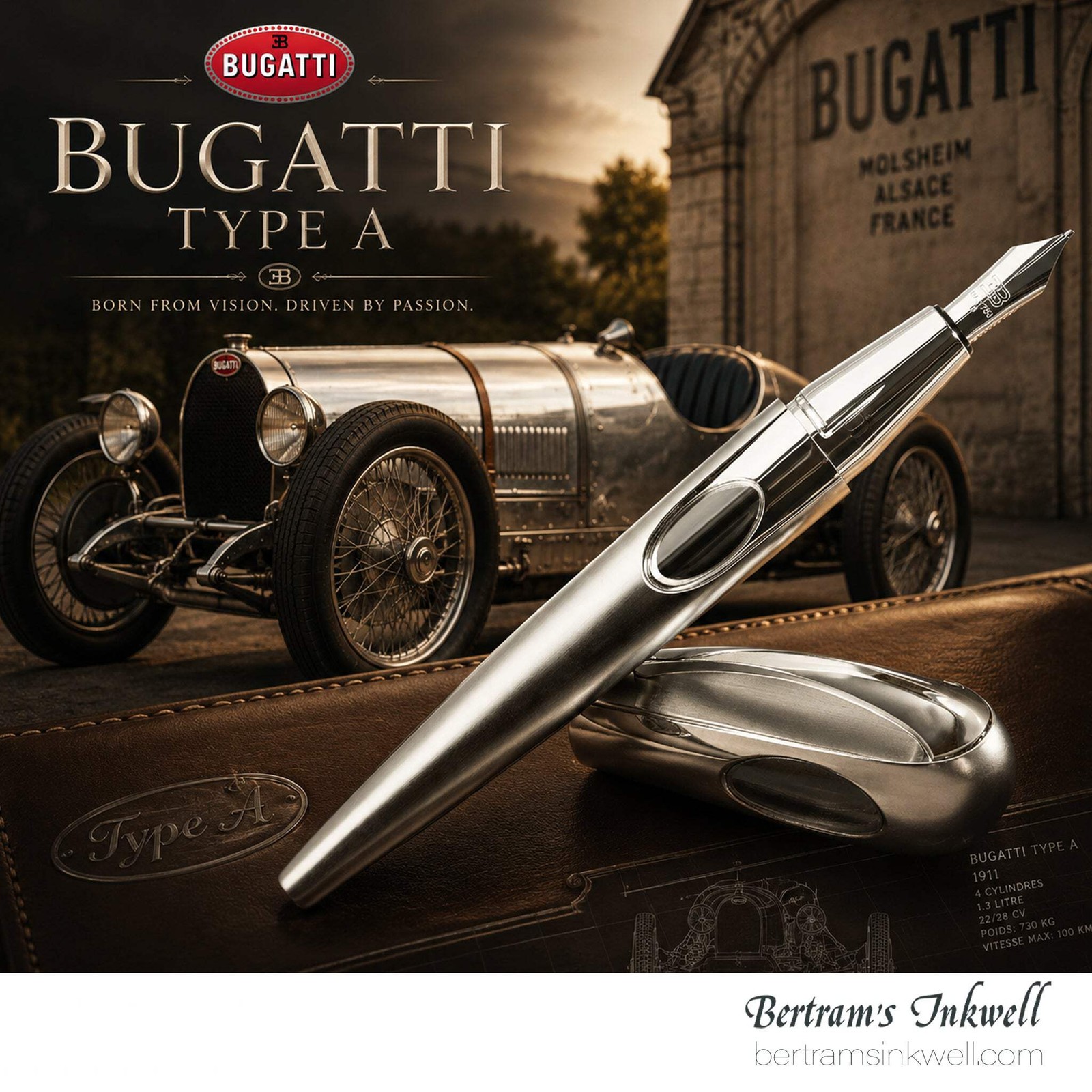 Ferrari da Varese Bugatti Type A Limited Edition Fountain Pen, 2010 Ferrari da Varese Bugatti Type A Limited Edition Fountain Pen, 2010