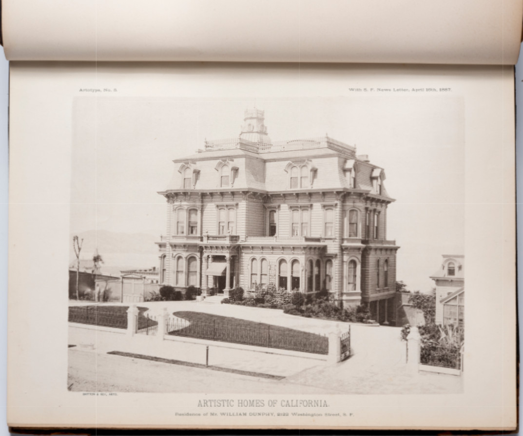 c. 1888 Photograph Book 'Artistic Homes of California' Mansions, San Francisco c. 1888 Photograph Book 'Artistic Homes of California' Mansions, San Francisco