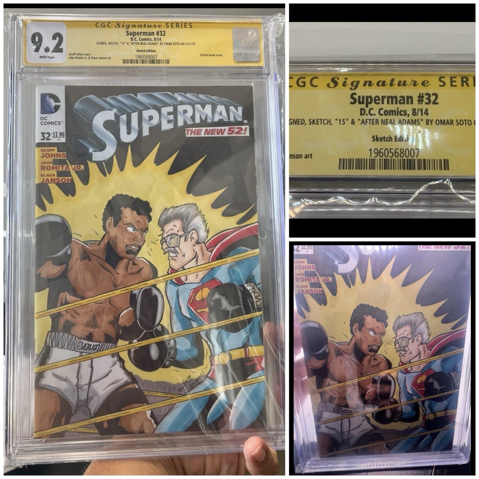 Stan Lee Superman #32 Signed Sketch “15” & “After Neal Adams” By Omar Sot Stan Lee Superman #32 Signed Sketch “15” & “After Neal Adams” By Omar Sot