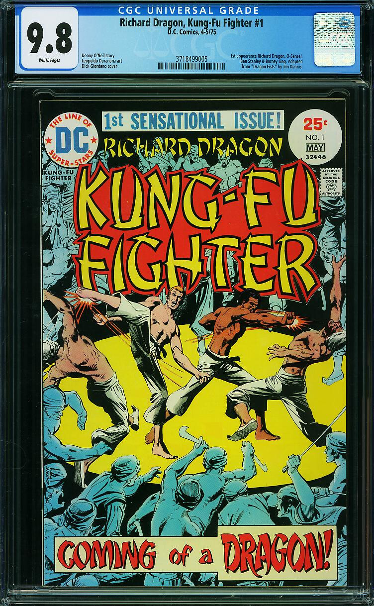 Richard Dragon, Kung-Fu Fighter #1 CGC 9.8 RARE NM/MT Copy 1975 DC P12 375 cm Richard Dragon, Kung-Fu Fighter #1 CGC 9.8 RARE NM/MT Copy 1975 DC P12 375 cm