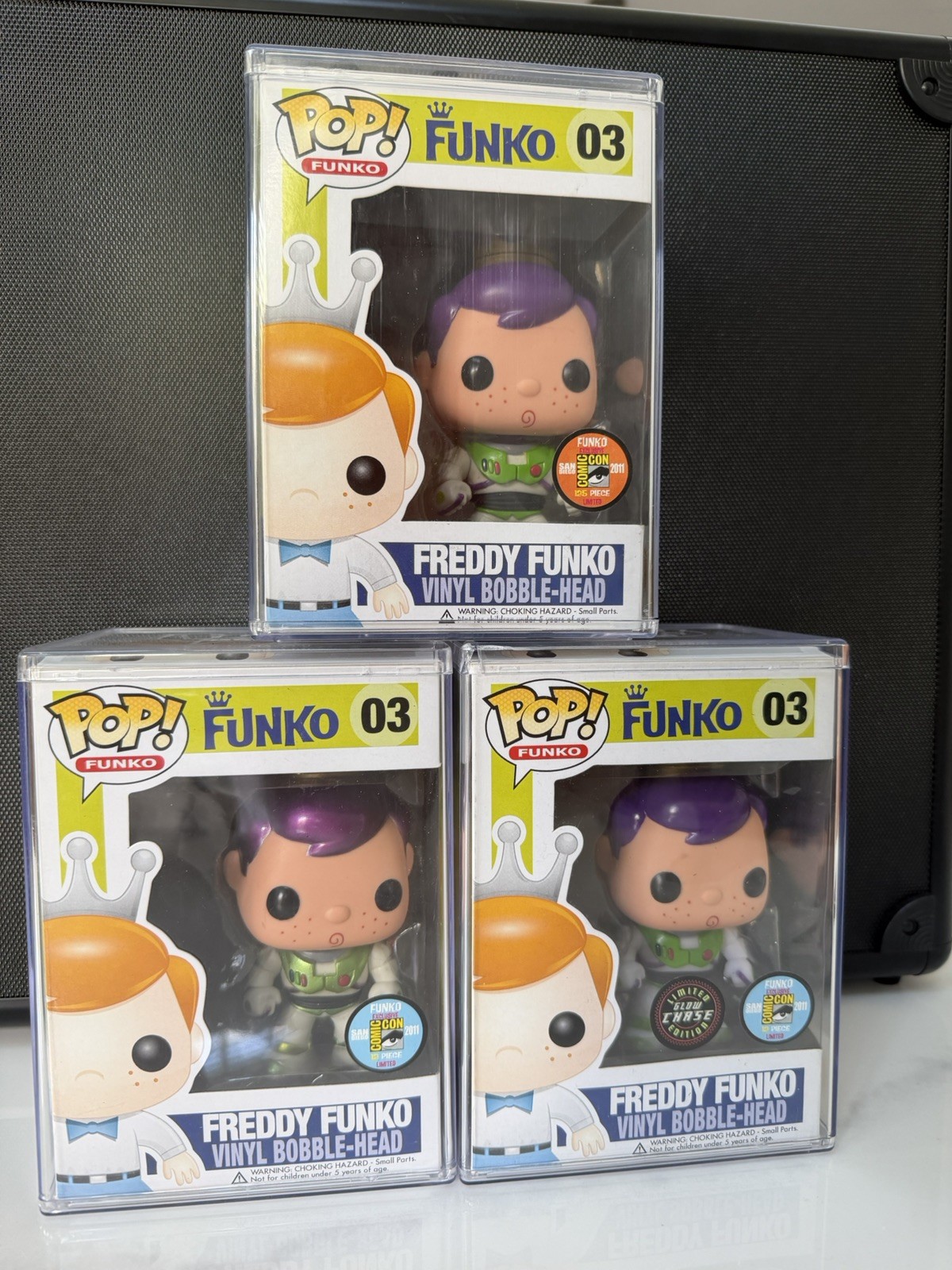 Freddy Funko Buzz Lightyear 2 x LE 12 and 1 x LE125 SDCC 2011 Funko Pops GRAILS Freddy Funko Buzz Lightyear 2 x LE 12 and 1 x LE125 SDCC 2011 Funko Pops GRAILS