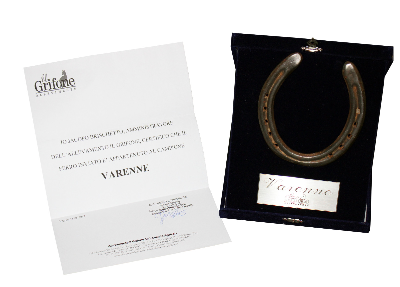 VARENNE - The Captain - Original Used Horseshoe + COA + Box Rare