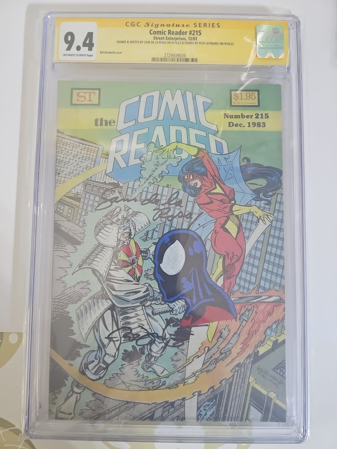 🔑 CGC 9.4 COMIC READER #215 PREVIEW SYMBIOTE BLACK SPIDER-MAN ×2 Sig w/Sketch🔥 🔑 CGC 9.4 COMIC READER #215 PREVIEW SYMBIOTE BLACK SPIDER-MAN ×2 Sig w/Sketch🔥