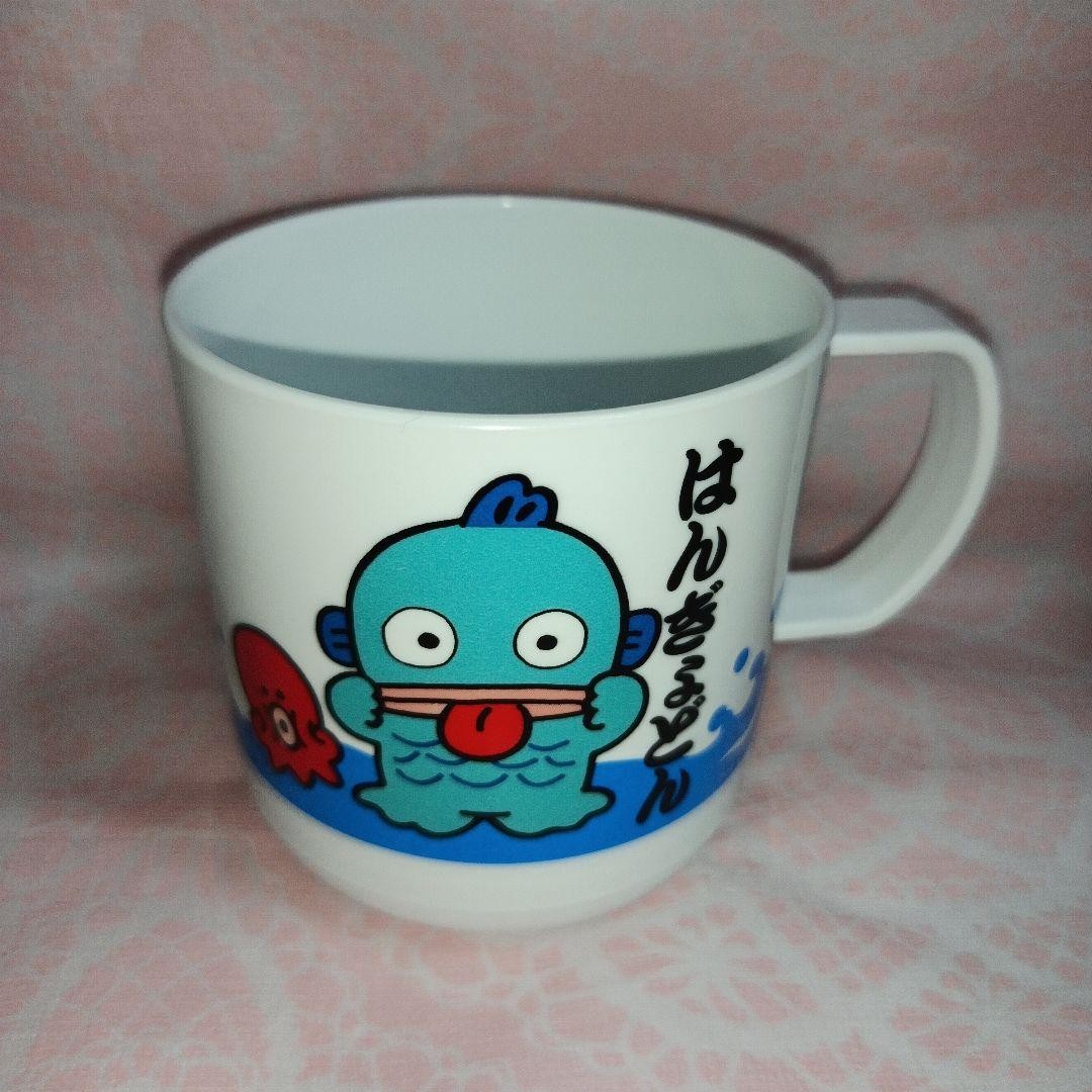 Vintage 1985 Sanrio Hangyodon Plastic Cup Mug Old Logo Made in Japan