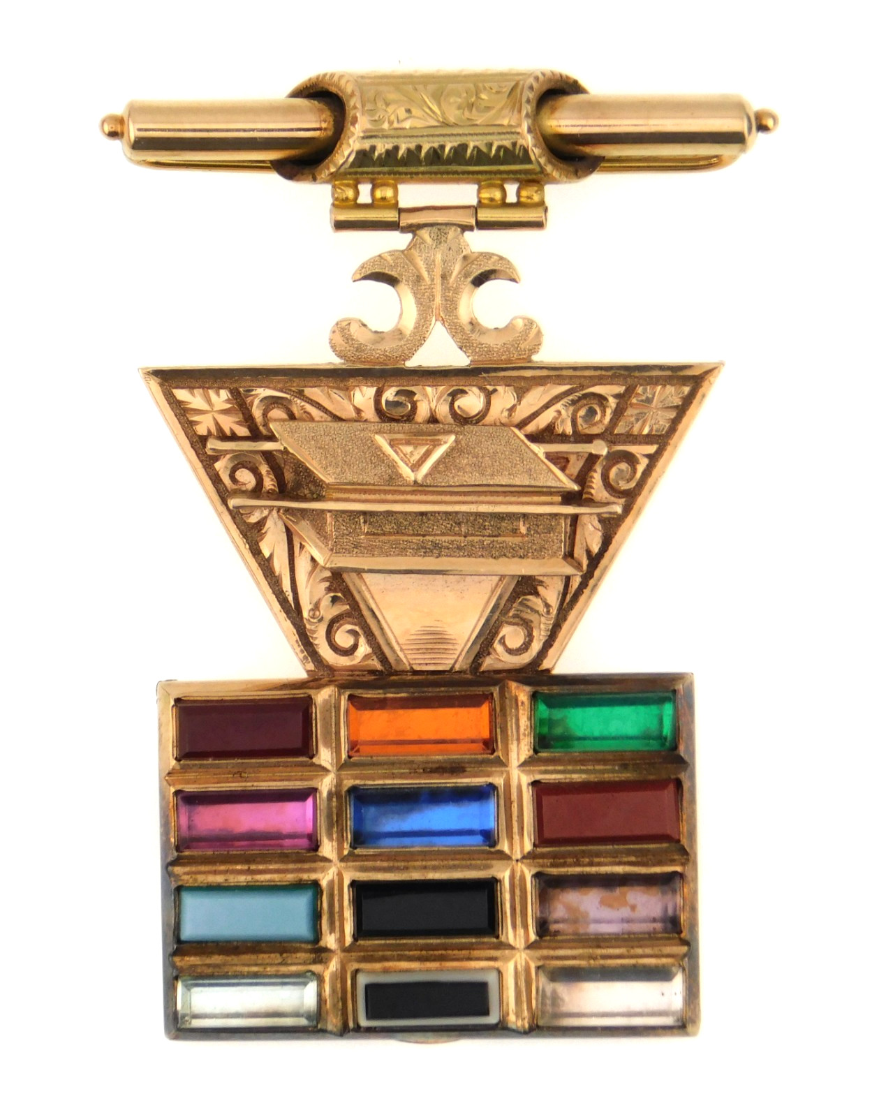 Vintage 14K Yellow Gold Masonic Past High Priest Medal 12 Tribes of Israel