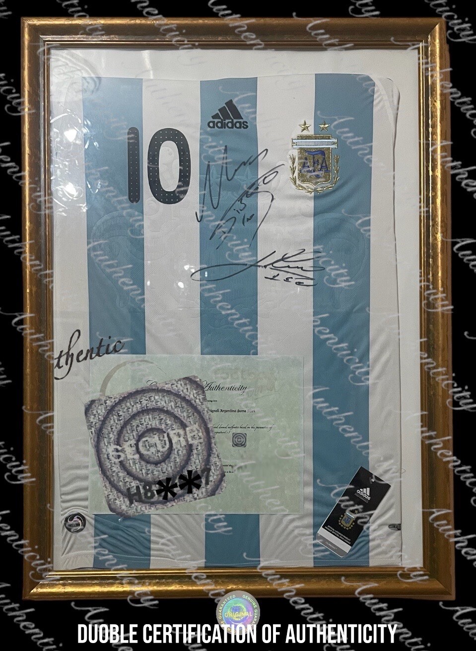 MARADONA AND MESSI DOUBLE SIGNED (RARE single jersey) double certification.