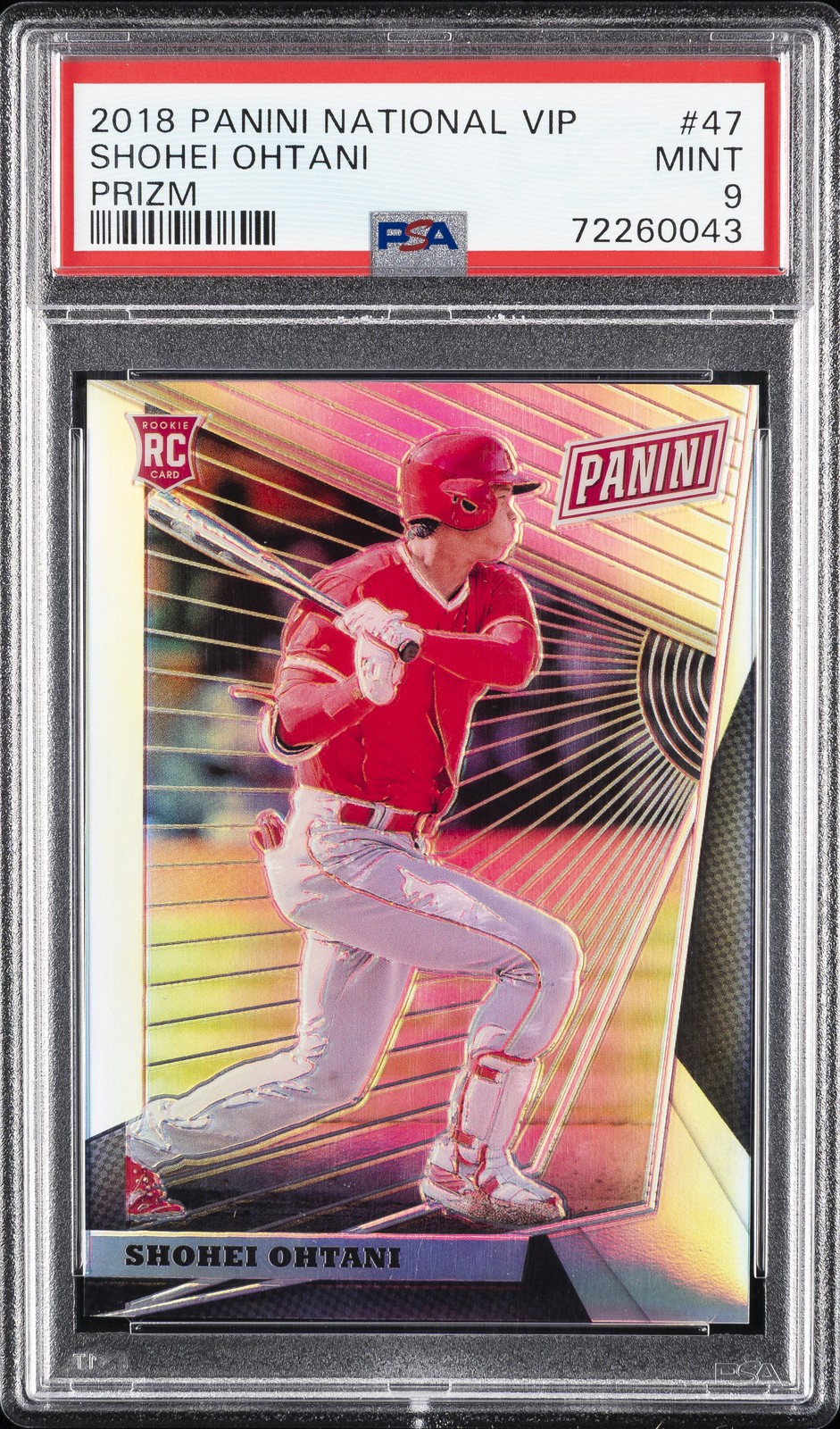 2018 PANINI NATIONAL VIP PRIZM #47 SHOHEI OHTANI 48/99 PSA 9 2018 PANINI NATIONAL VIP PRIZM #47 SHOHEI OHTANI 48/99 PSA 9