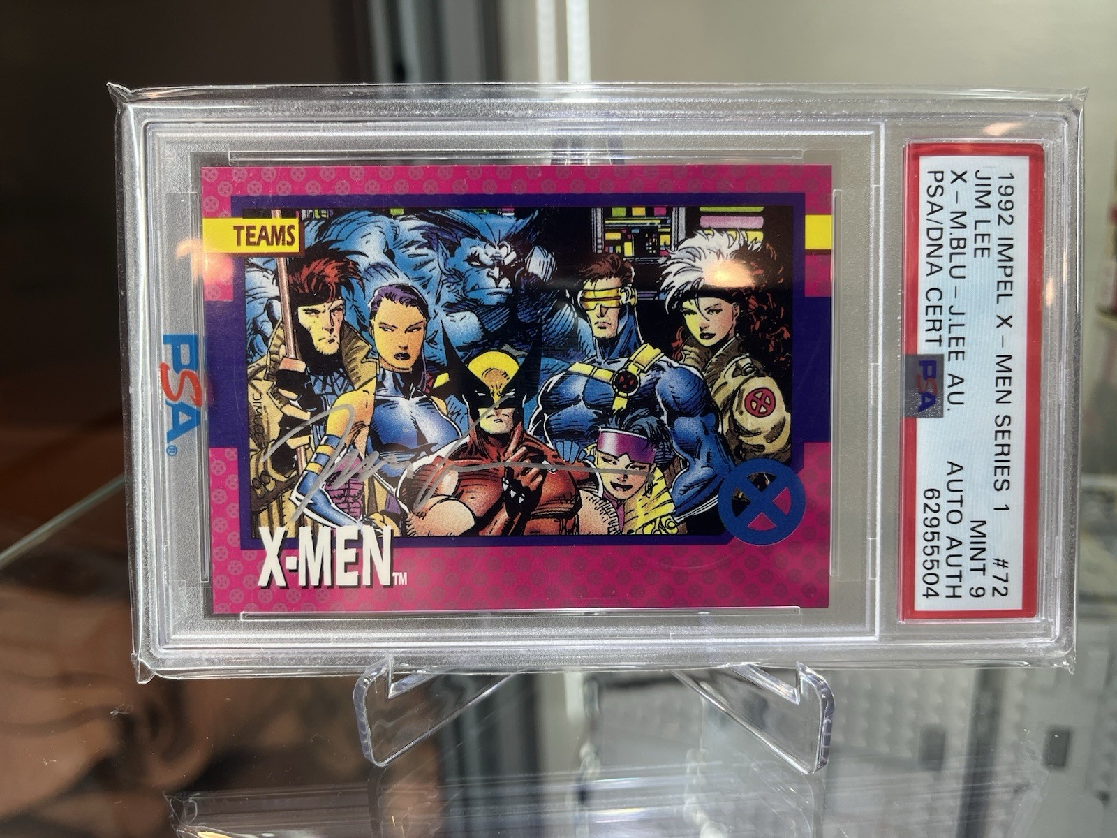1992 Impel X-Men Jim Lee BLUE TEAM Auto Autograph #2 PSA Authentic 1/1 Pop Count