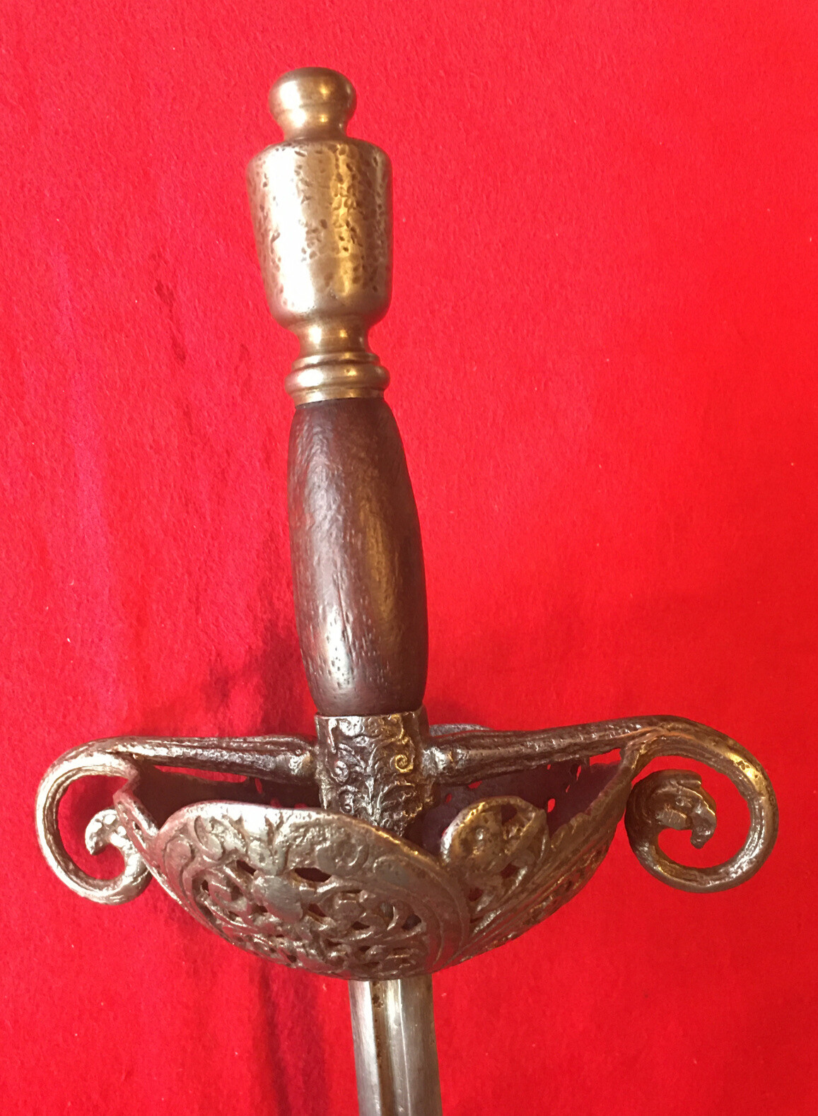 Fine Quality 18th C. Spanish Pierced & Carved, Cup Hilt Rapier.