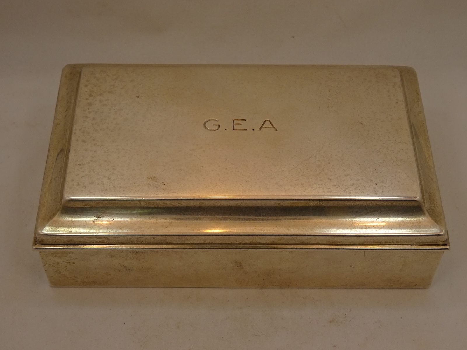 Important Sterling Hand Made Cartier Cigarette Box G.E.A from Pres. Eisenhower Important Sterling Hand Made Cartier Cigarette Box G.E.A from Pres. Eisenhower