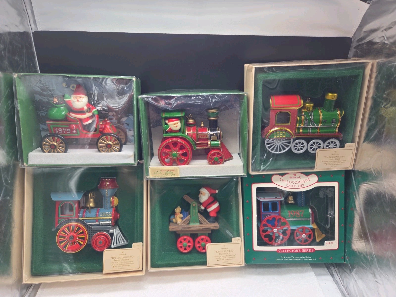 Hallmark Santa Express Locomotive Tin 6 Ornament Christmas Vintage Collection Hallmark Santa Express Locomotive Tin 6 Ornament Christmas Vintage Collection