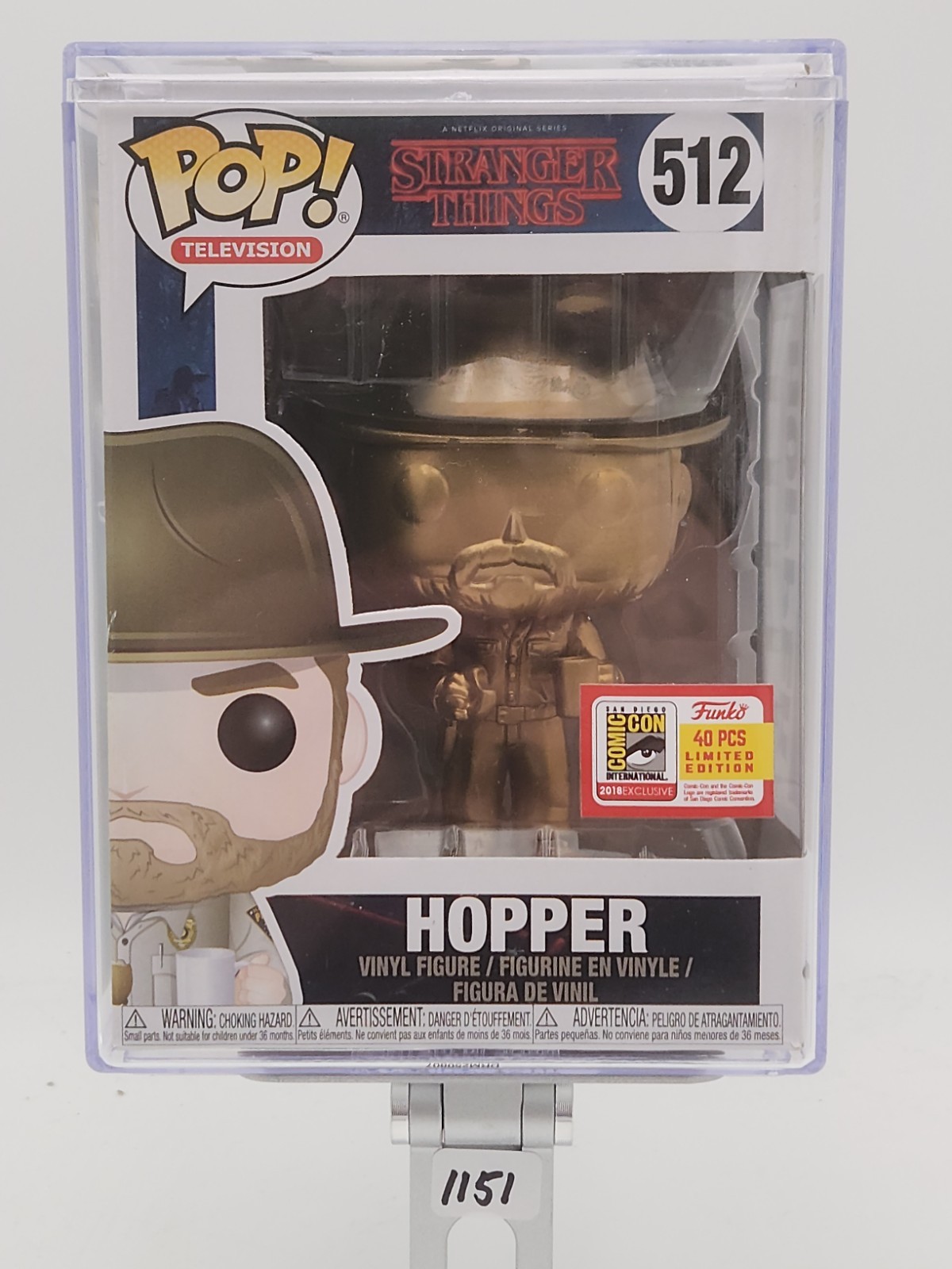 Funko Pop Stranger Things GOLD HOPPER #512 SDCC 2018 LE 40 - THE ULTRA GRAIL