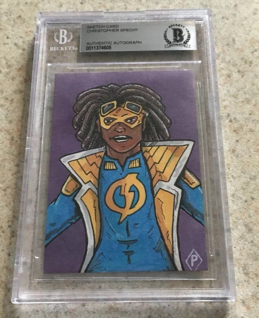 Static Shock DC Virgil Hawkins Original Art Sketch Card Beckett BAS True 1/1
