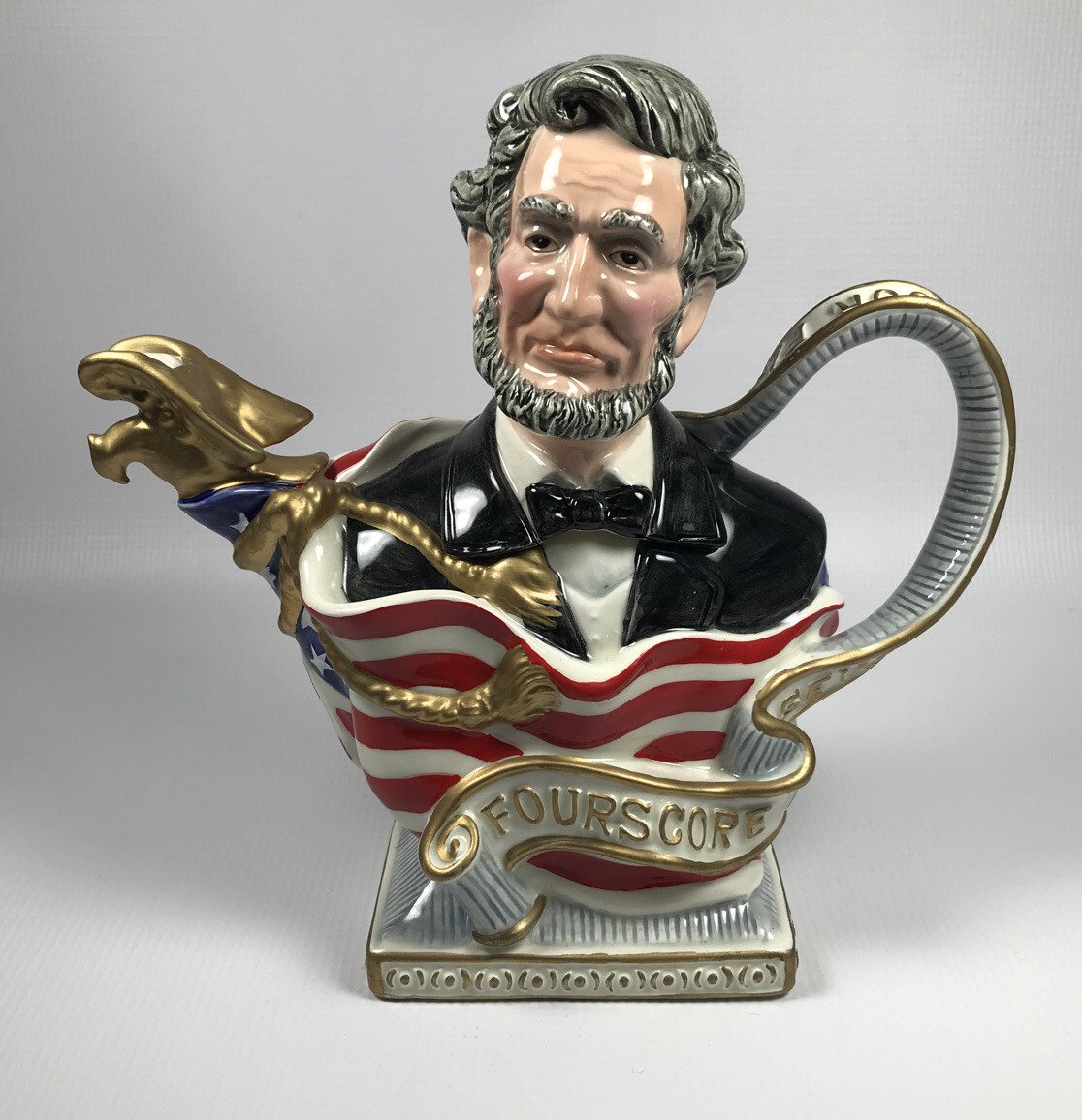 Vintage 1995 Fitz and Floyd Limited Edition Abraham Lincoln Teapot Vintage 1995 Fitz and Floyd Limited Edition Abraham Lincoln Teapot