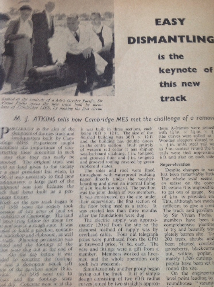 64-6 Ephemera Cambridge Mes Model Engineers 1960 Vivian Fuchs New Line 64-6 Ephemera Cambridge Mes Model Engineers 1960 Vivian Fuchs New Line