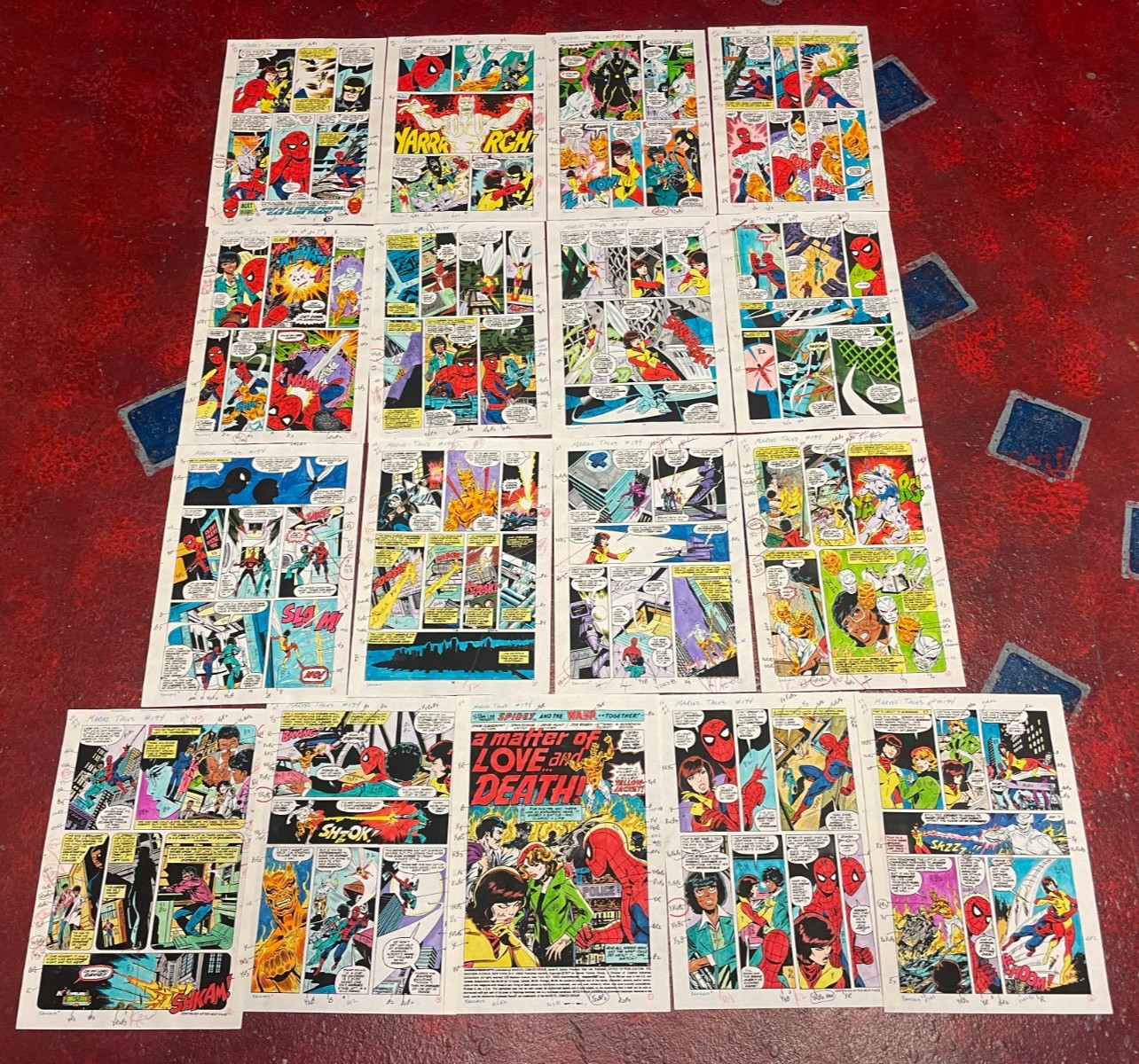 MARVEL TALES 194 comic art color guide SPIDER-MAN WASP 1986 COMPLETE 17 PG STORY