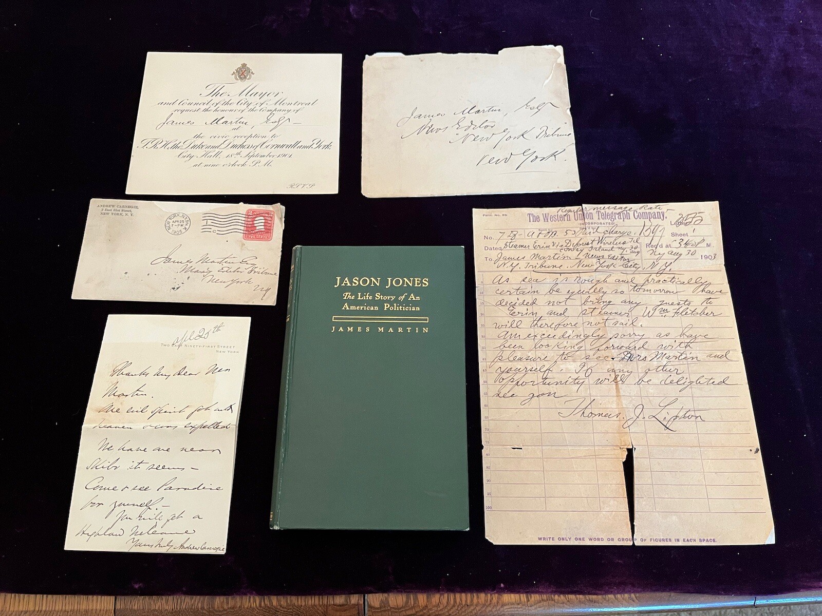 Important 1900s Ephemera Lot, Andrew Carnegie, Lipton, Duke Of York, Jason Jones Important 1900s Ephemera Lot, Andrew Carnegie, Lipton, Duke Of York, Jason Jones