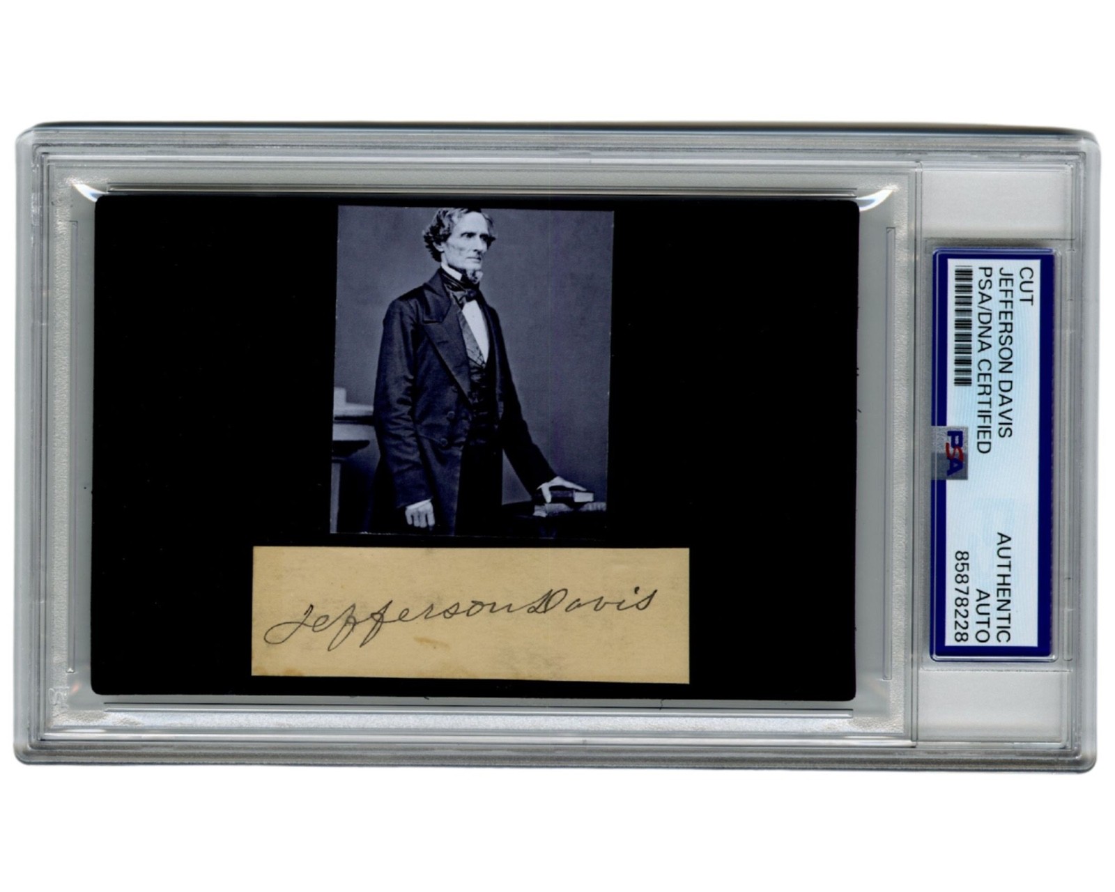 Confederate President JEFFERSON DAVIS Gorgeous Signed Cut Display PSA Auto Confederate President JEFFERSON DAVIS Gorgeous Signed Cut Display PSA Auto
