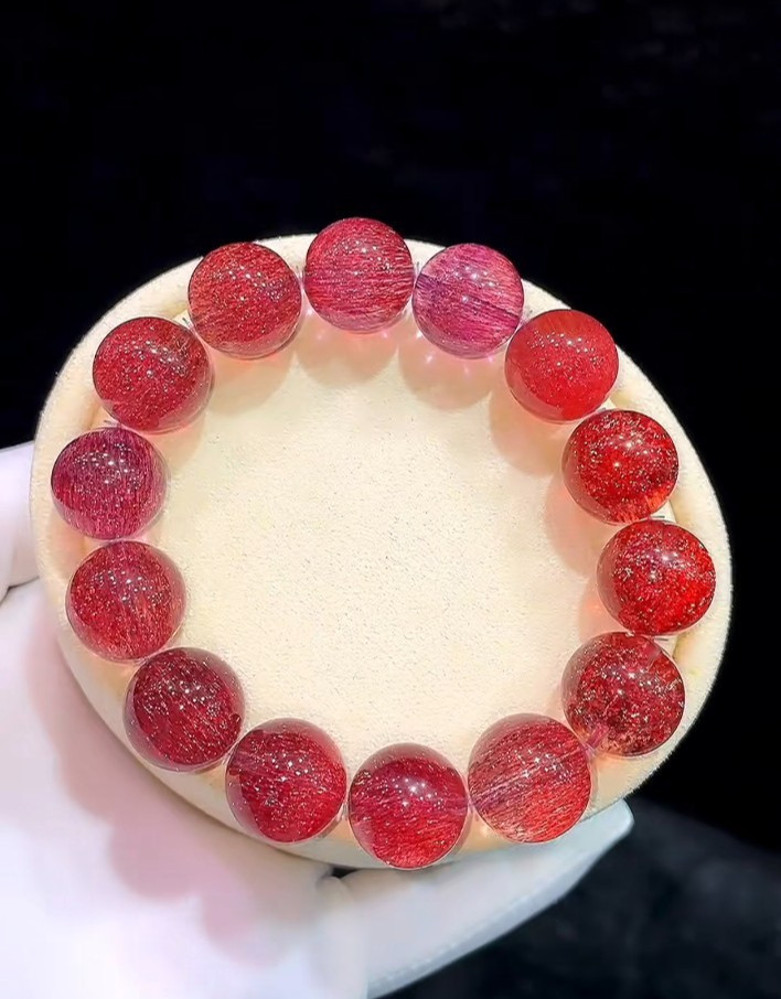 14mm High quality Rare Top Natural Super Seven Quartz Crystals Bracelet Heal Gem