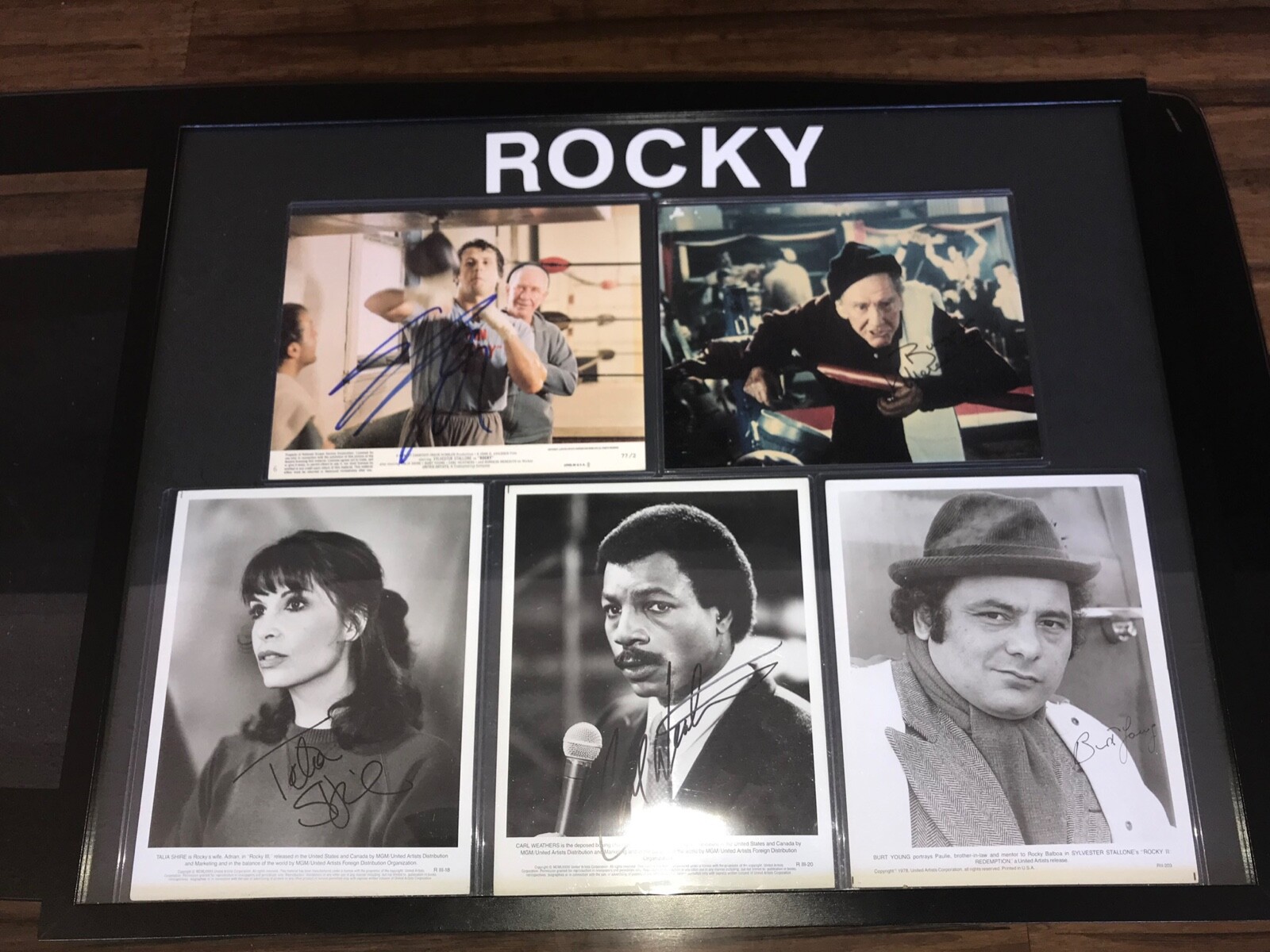FRAMED AUTOGRAPHED ROCKY MOVIE CAST 8 BY 10 STALLONE AUTO PSA AUTHENTICITY 1/1