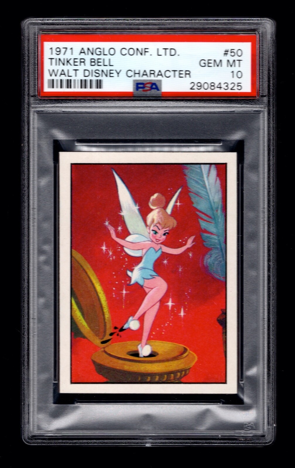PSA 10  TINKERBELL 1971 Anglo Confectionery Card #50 THE HIGHEST EVER GRADED 1/1