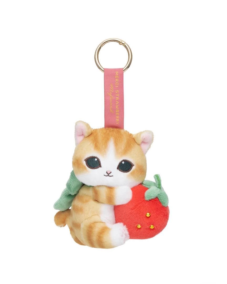 mofusand Cat Plush doll Keychain MERCI STRAWBERRY Red NEW Japan Strawberry