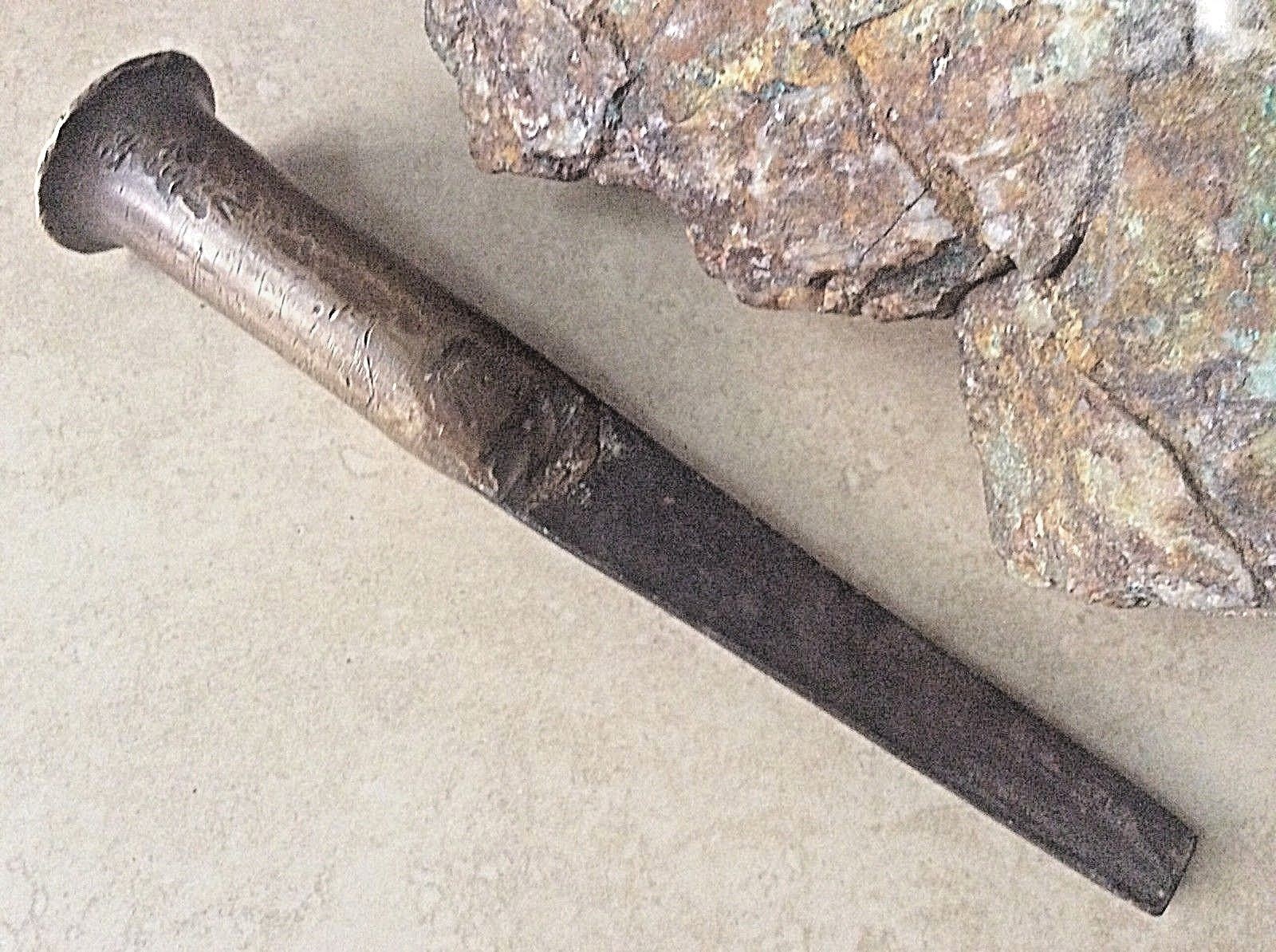 Antique Extremely Old Egyptian Stone Carving Chisel, Meteorite Blade
