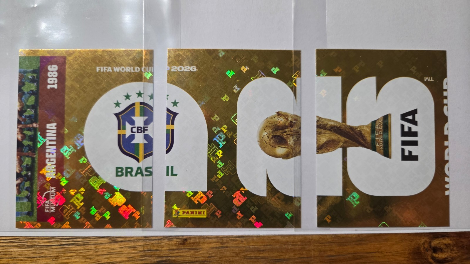 RARE Panini World Cup 2026 16 Connected Gold Miscut Stickers