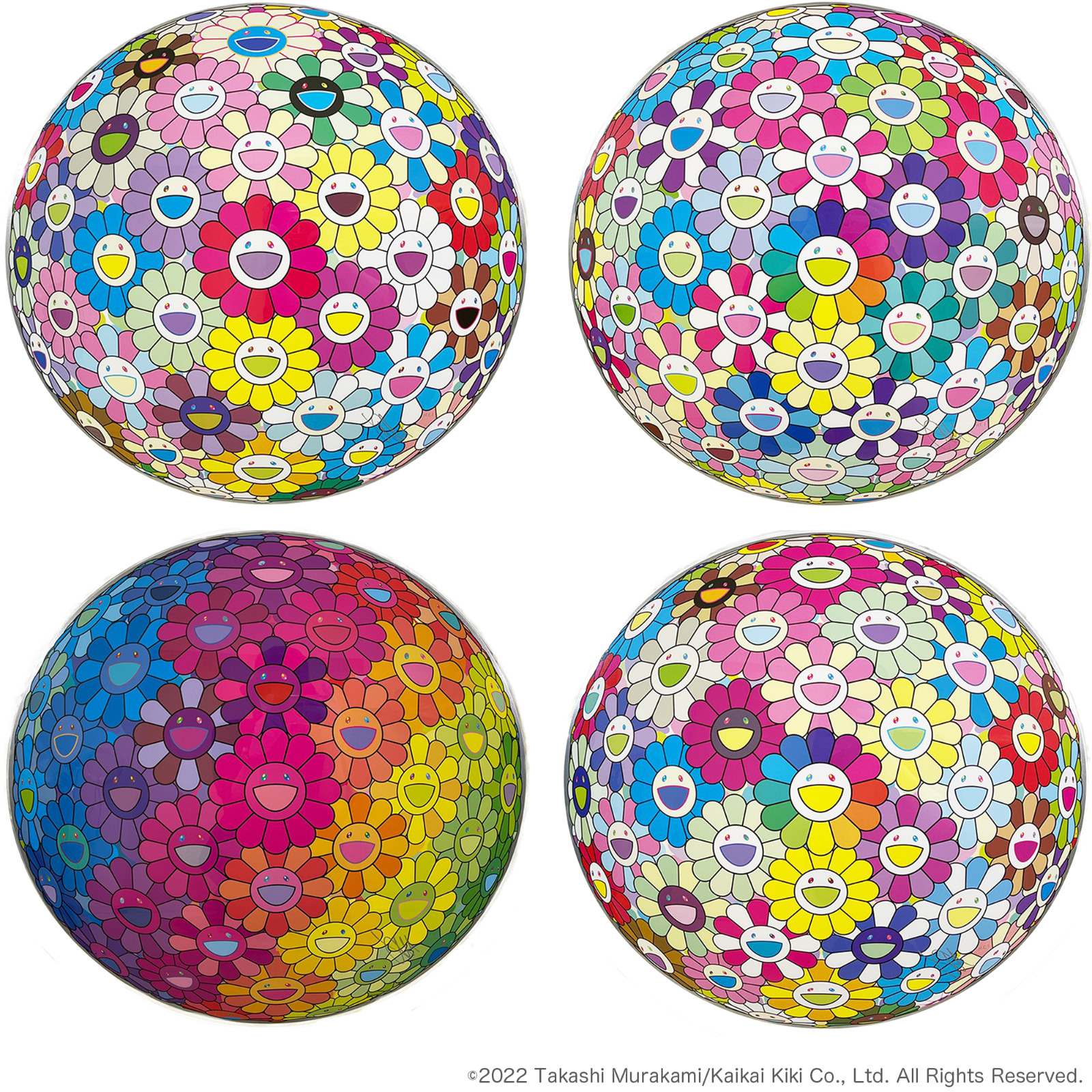 Takashi Murakami Flower Ball 4 set ed 300 Beyond the Dimensions Colorful etc Takashi Murakami Flower Ball 4 set ed 300 Beyond the Dimensions Colorful etc