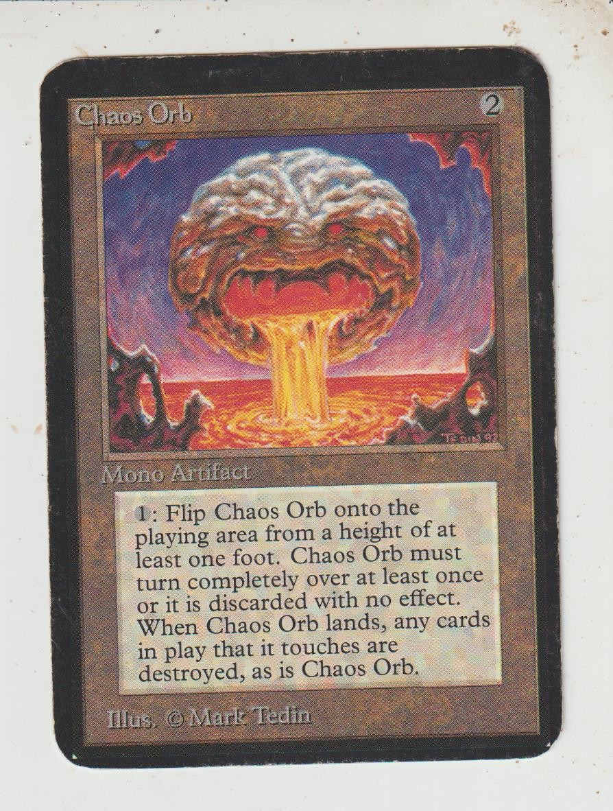 x1 Chaos Orb Card RARE ALPHA MAGIC MTG ENGLISH 1993 EX-NM Vintage x1 Chaos Orb Card RARE ALPHA MAGIC MTG ENGLISH 1993 EX-NM Vintage
