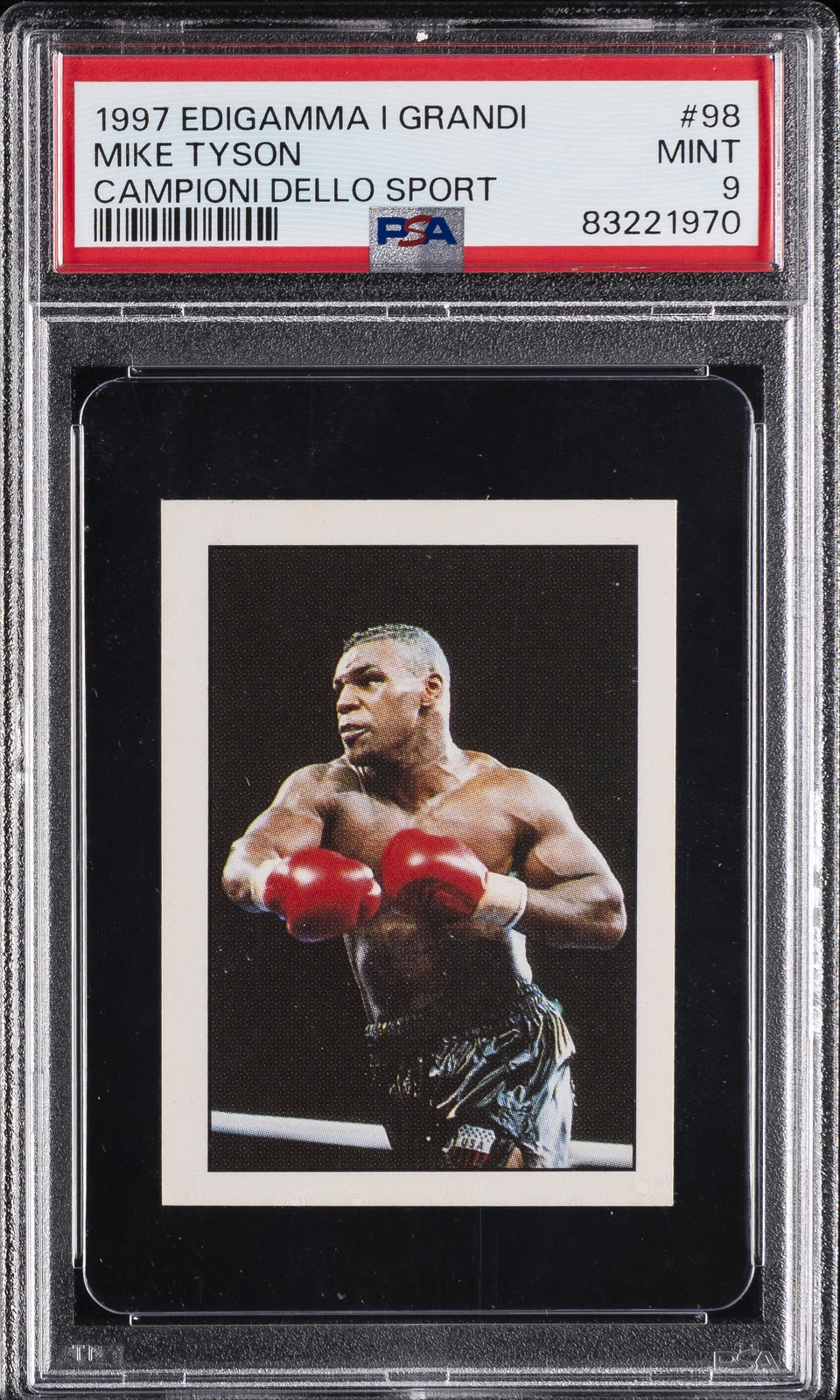 1997 EDIGAMMA I GRANDI CAMPIONI DELLO SPORT #98 MIKE TYSON PSA 9