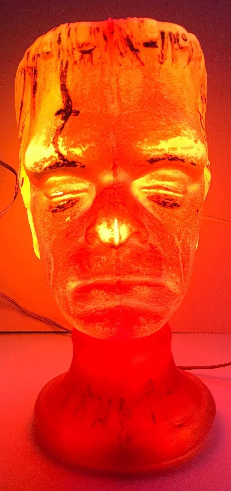 Vintage Halloween Plastic Blow Mold Glenn Strange Frankenstein Monster Bust Lamp Vintage Halloween Plastic Blow Mold Glenn Strange Frankenstein Monster Bust Lamp