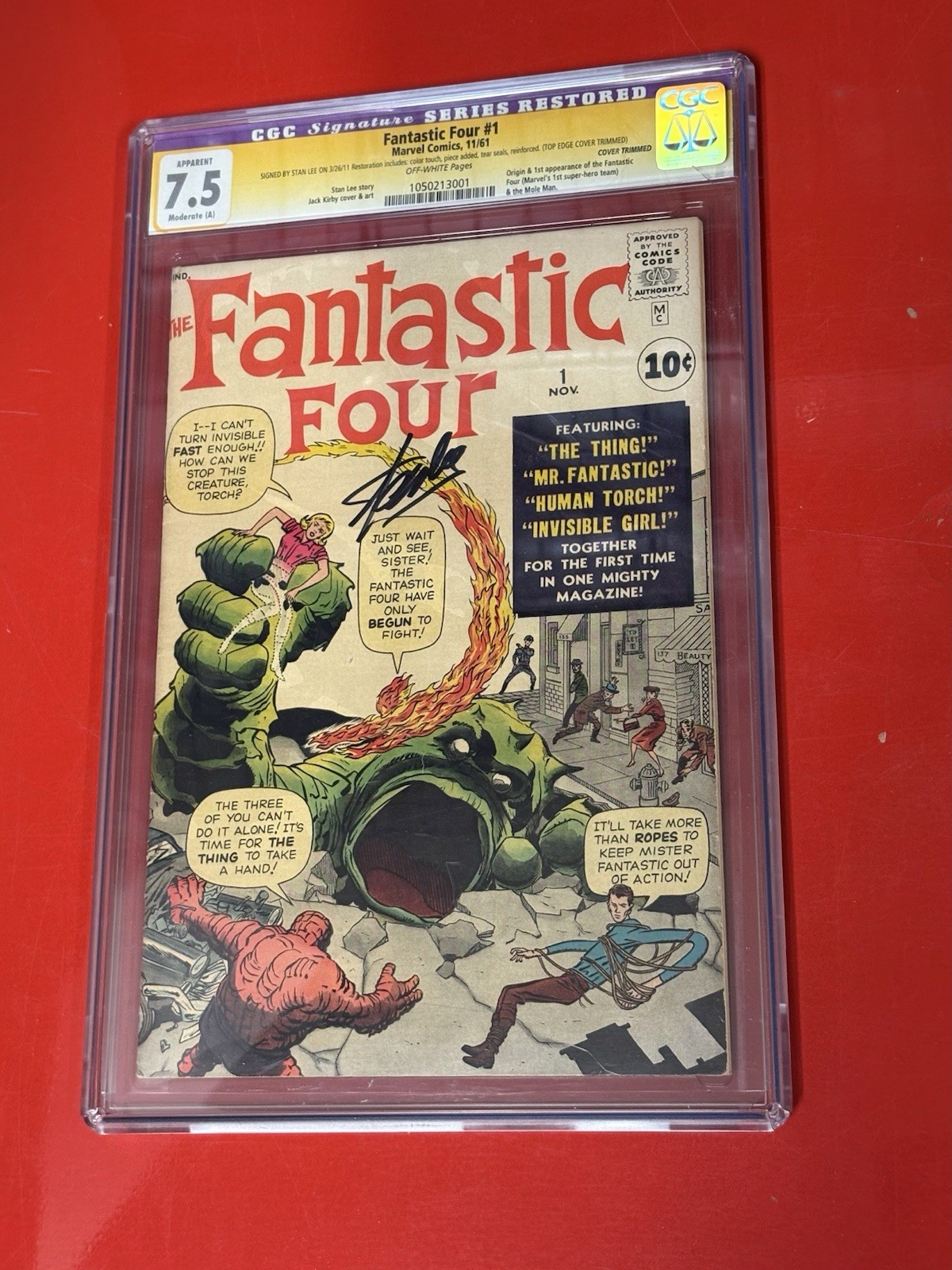 Fantastic Four #1  1961 Marvel CGC 7.5 SS Signed By Stan Lee 2nd Highest Signed