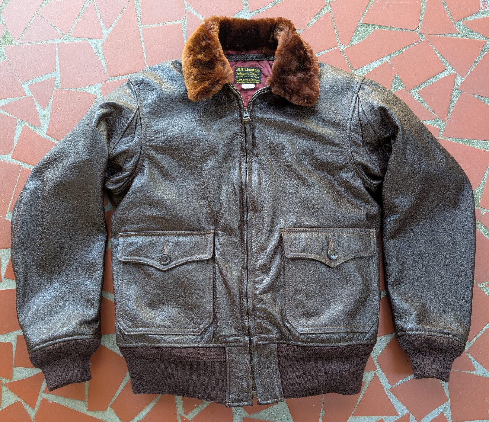 MONARCH  PRE WW-2 M-422A MODEL USN LEATHER FLIGHT JACKET  BUILD