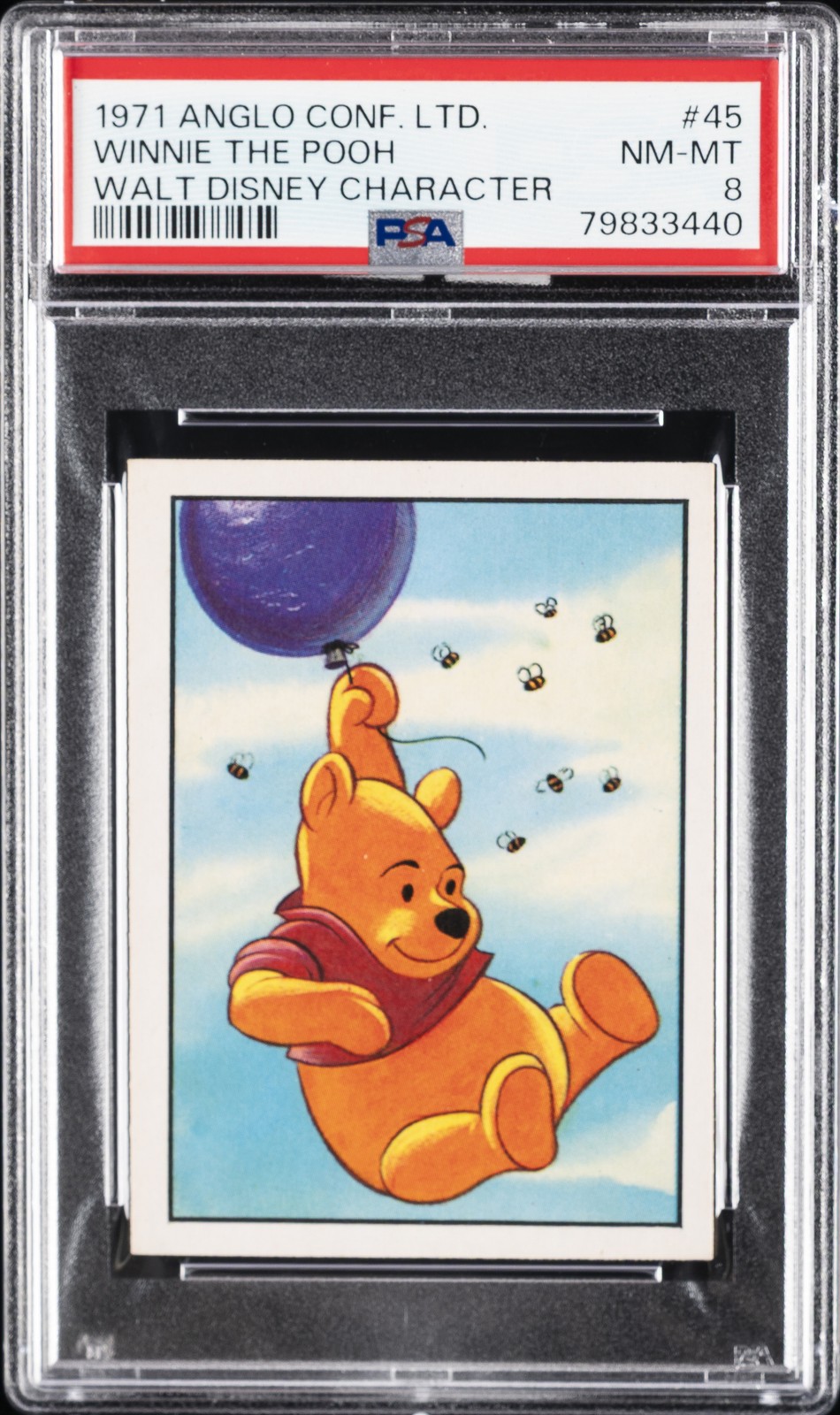 1971 ANGLO CONFECTIONERY LTD. WALT DISNEY CHARACTER #45 WINNIE THE POOH PSA 8