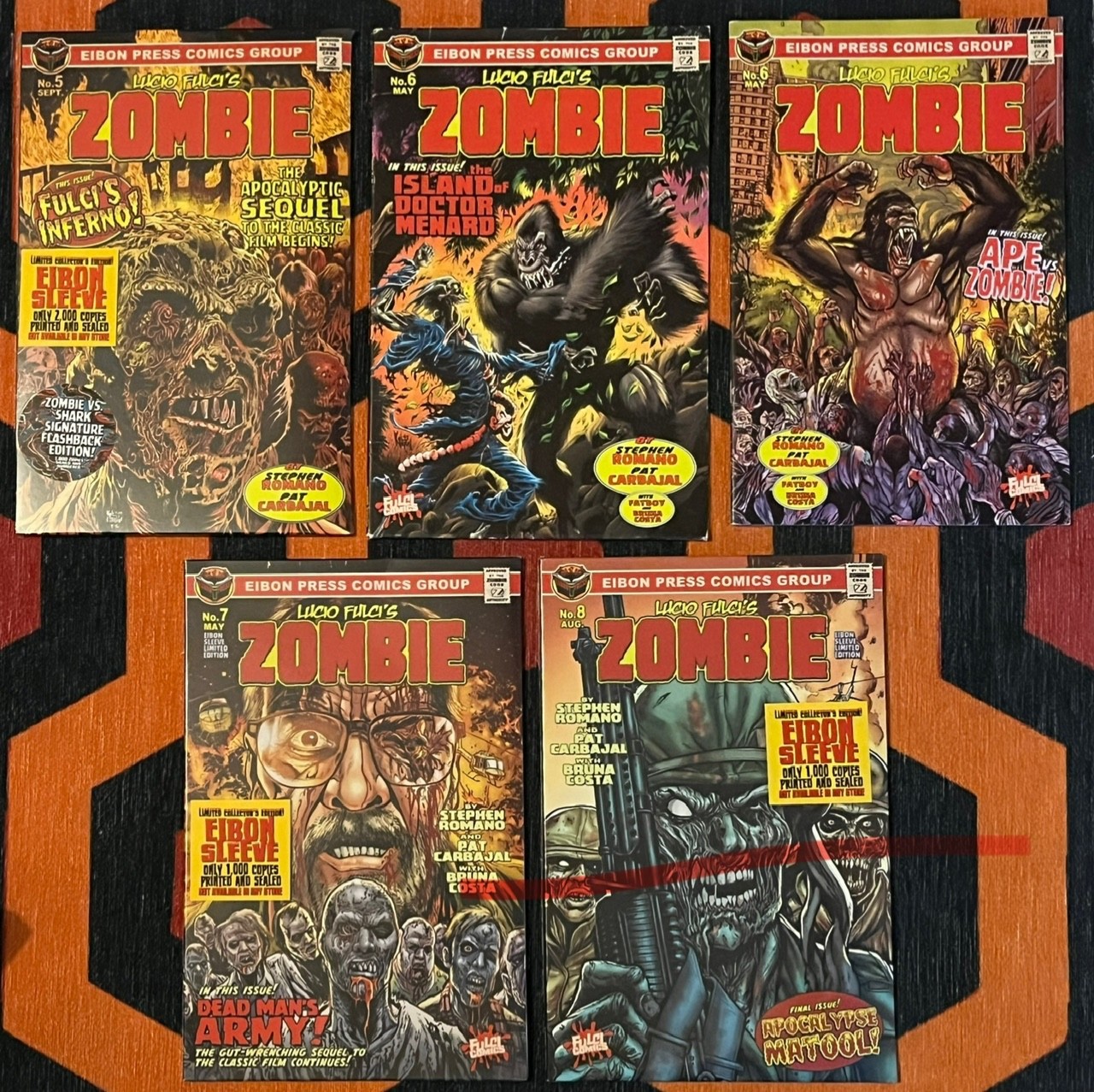 Eibon Press ZOMBIE II: FULCI’S INFERNO 5 6 7 8 ORIGINAL Lucio Fulci Comics Set
