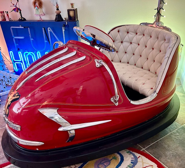 1959 Vintage Dodgem Atomic Red Bumper Car Fully Restored in Pristine Condition  