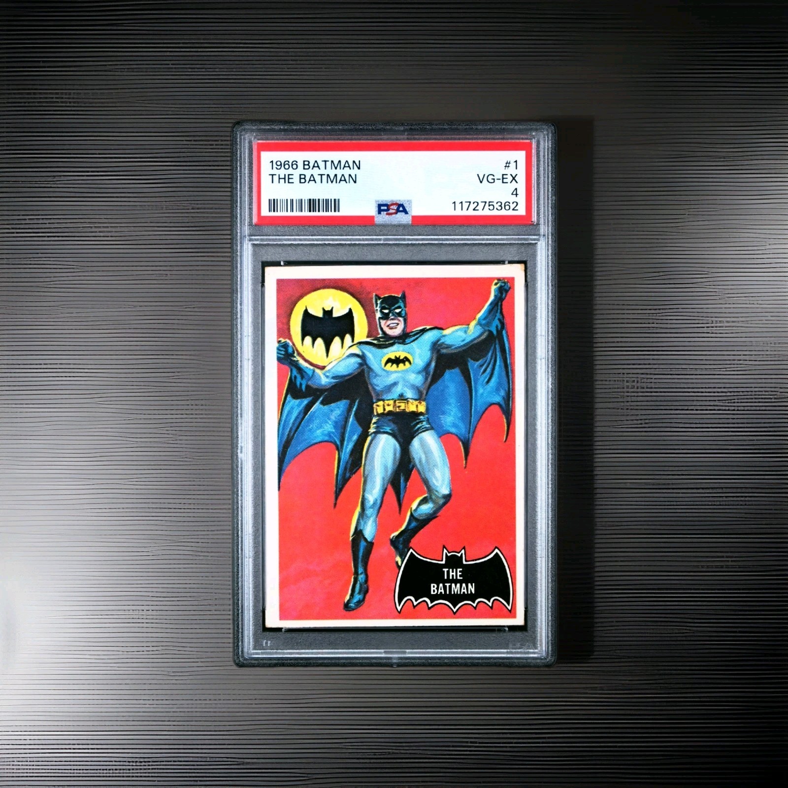 1966 TOPPS BATMAN #1 THE BATMAN ROOKIE PSA 4 VERY GOOD EXCELLENT RARE VINTAGE 1966 TOPPS BATMAN #1 THE BATMAN ROOKIE PSA 4 VERY GOOD EXCELLENT RARE VINTAGE