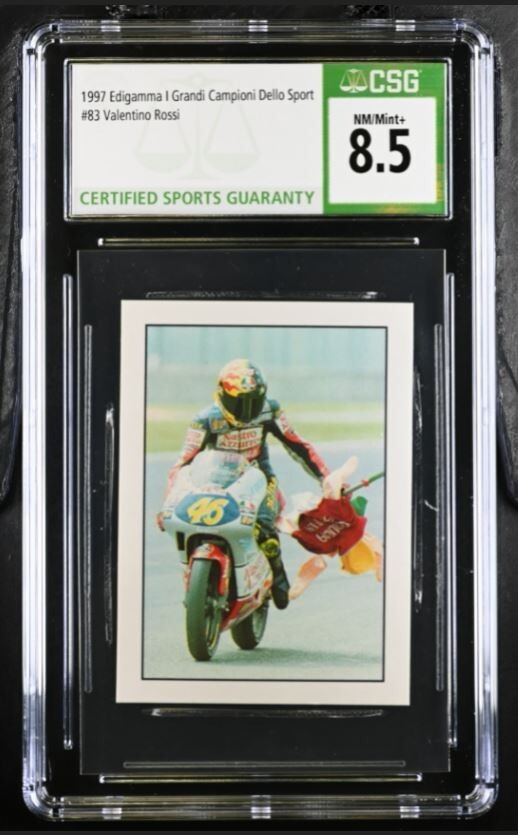 1997 Edigamma Campioni Dello Sport #83 Valentino Rossi Rookie Card RC CSG 8.5