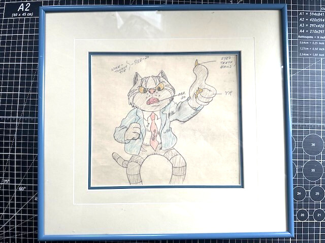 Original Fritz The Cat Model Sheet Matted And Framed With COA Bakshi