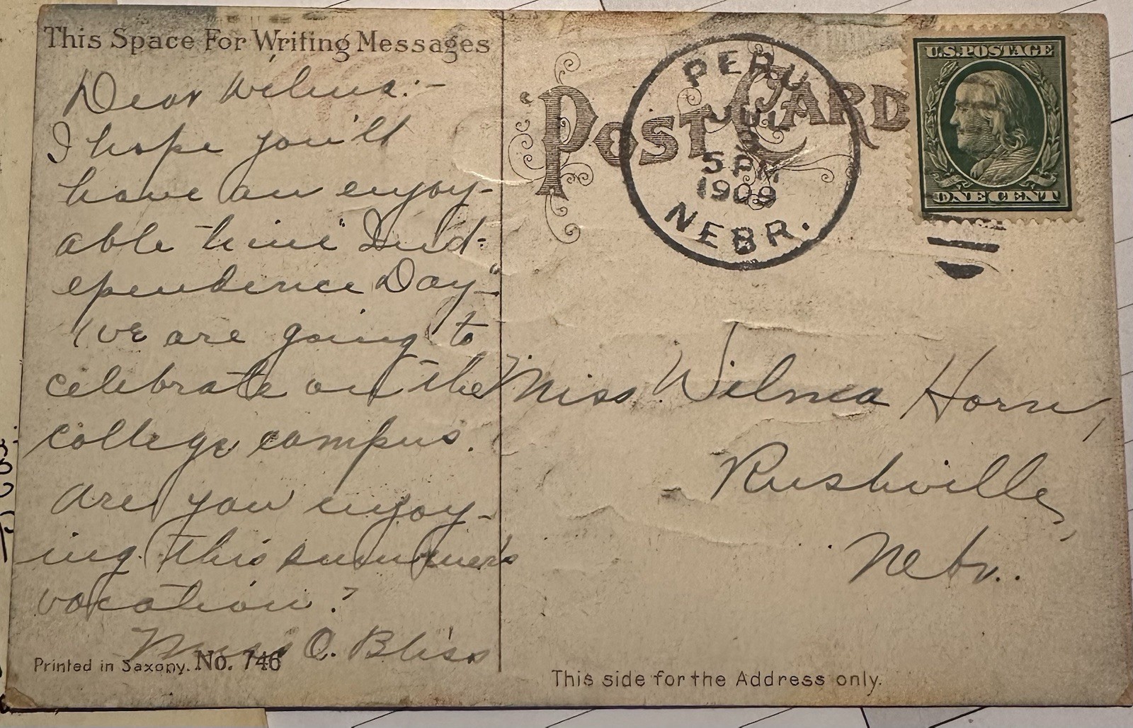 My Grandmother’s Antique Postcard, 1909. In Perfect Condition, Kept Protected My Grandmother’s Antique Postcard, 1909. In Perfect Condition, Kept Protected