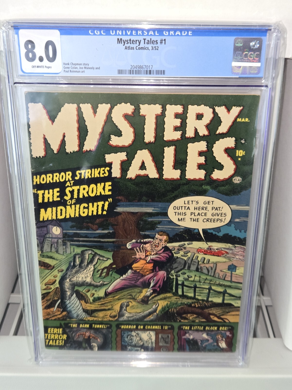 Mystery Tales #1 CGC Universal Grade Comic Book Atlas Comics Horror Strikes Mystery Tales #1 CGC Universal Grade Comic Book Atlas Comics Horror Strikes