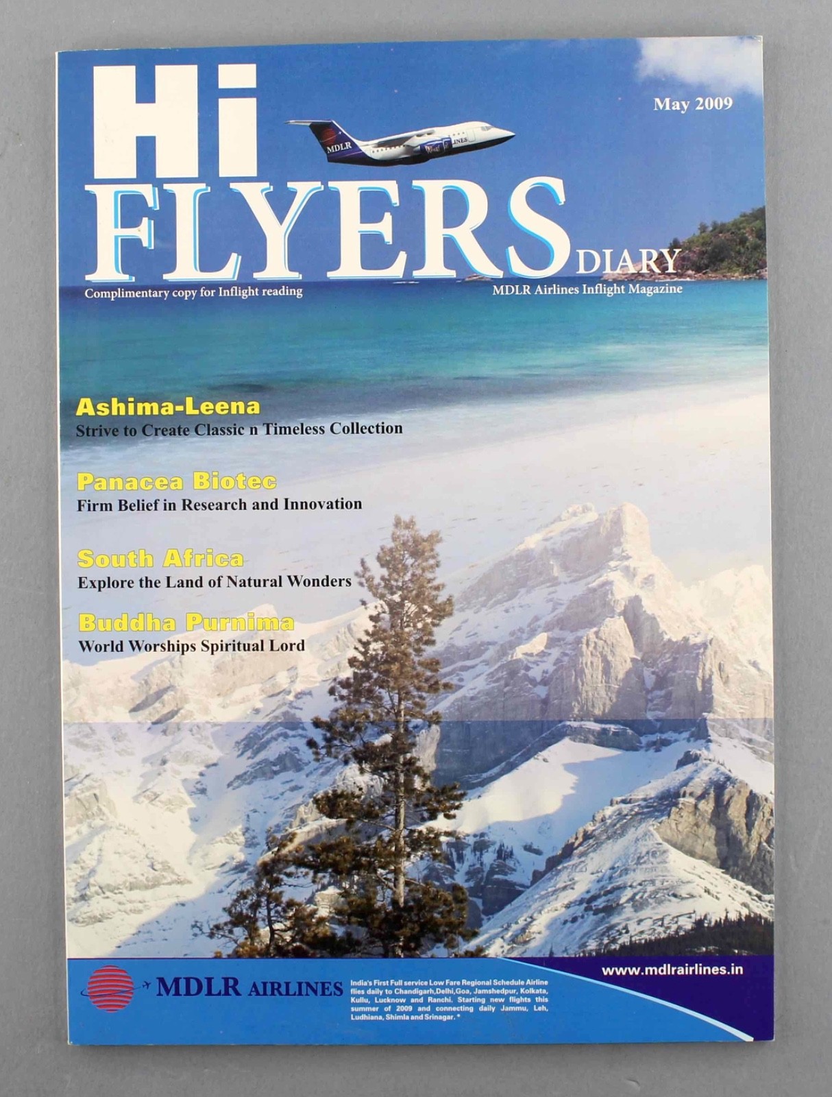 MDLR Airlines India Hi Flyers Diary Inflight Magazine May 2009 Timetable BAE 146 MDLR Airlines India Hi Flyers Diary Inflight Magazine May 2009 Timetable BAE 146