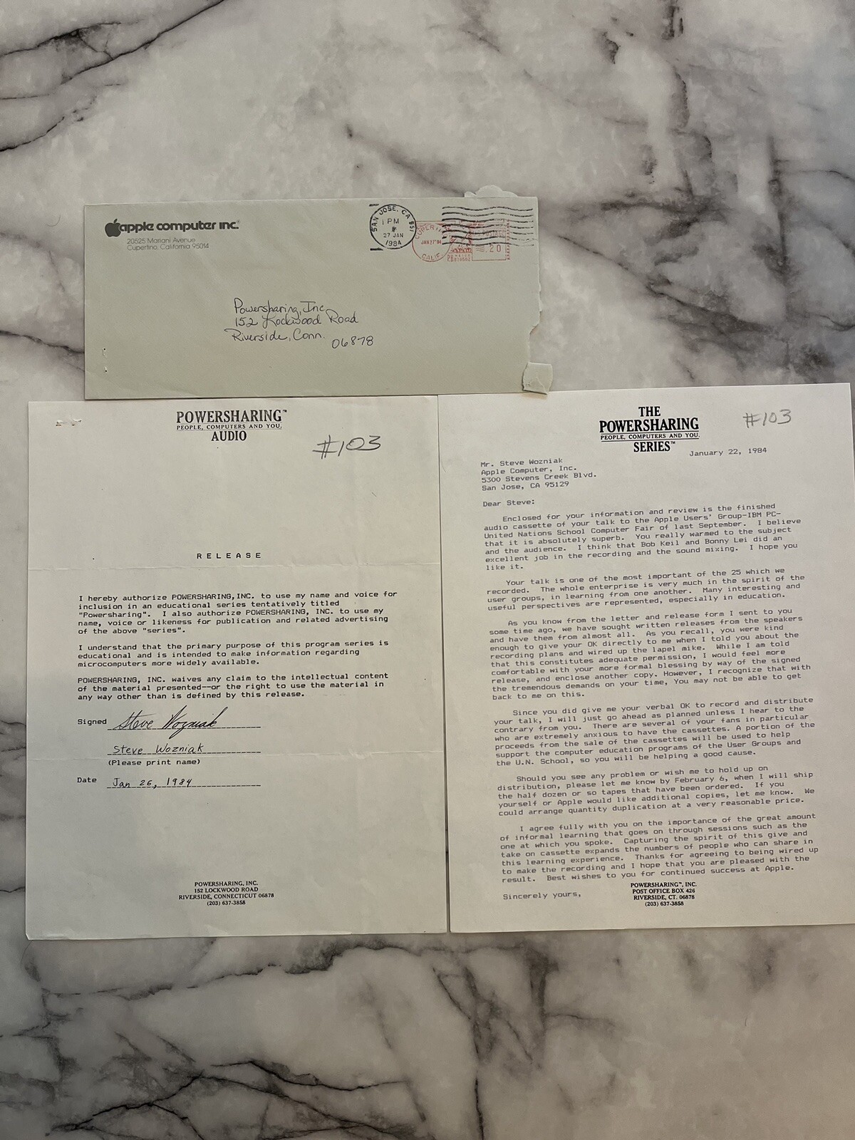 Apple Computer: Steve Wozniak Signed Document Consenting To The Release