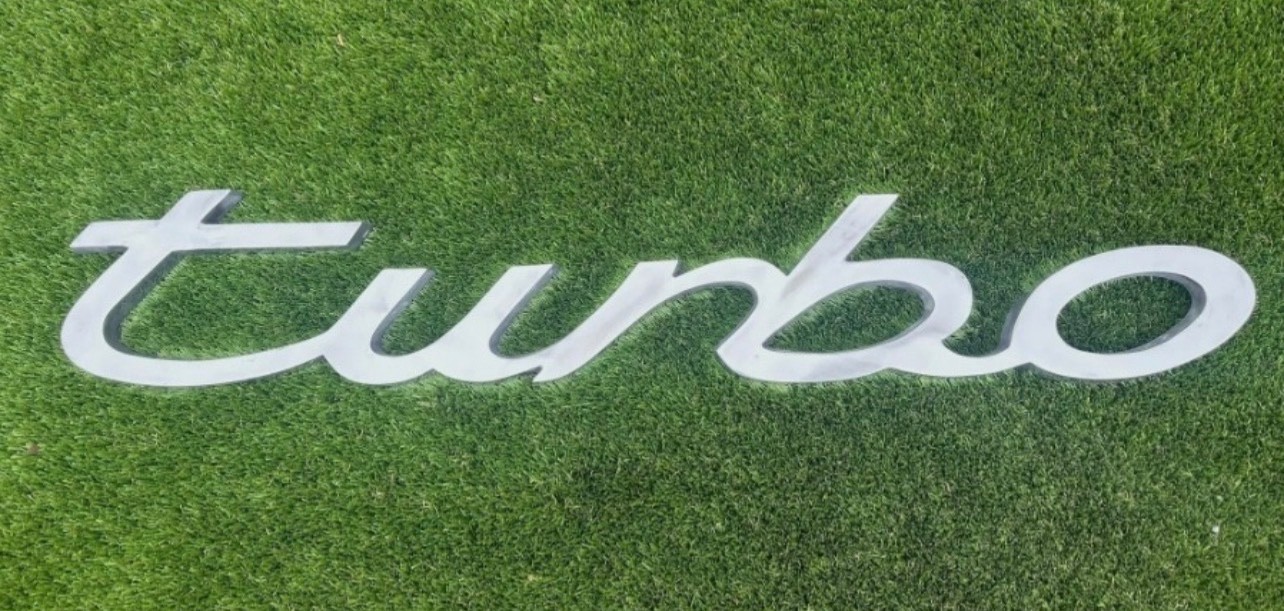 RARE 1990’s TURBO DEALER SIGN ALUMINIUM SHOWROOM GARAGE WORKSHOP SIGN