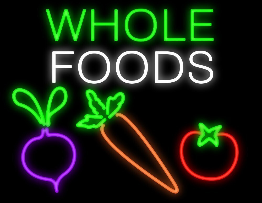 Whole Foods Vegetables Neon Sign Light Lamp Handmade Restaurant Decor Wall 24x20 Whole Foods Vegetables Neon Sign Light Lamp Handmade Restaurant Decor Wall 24x20