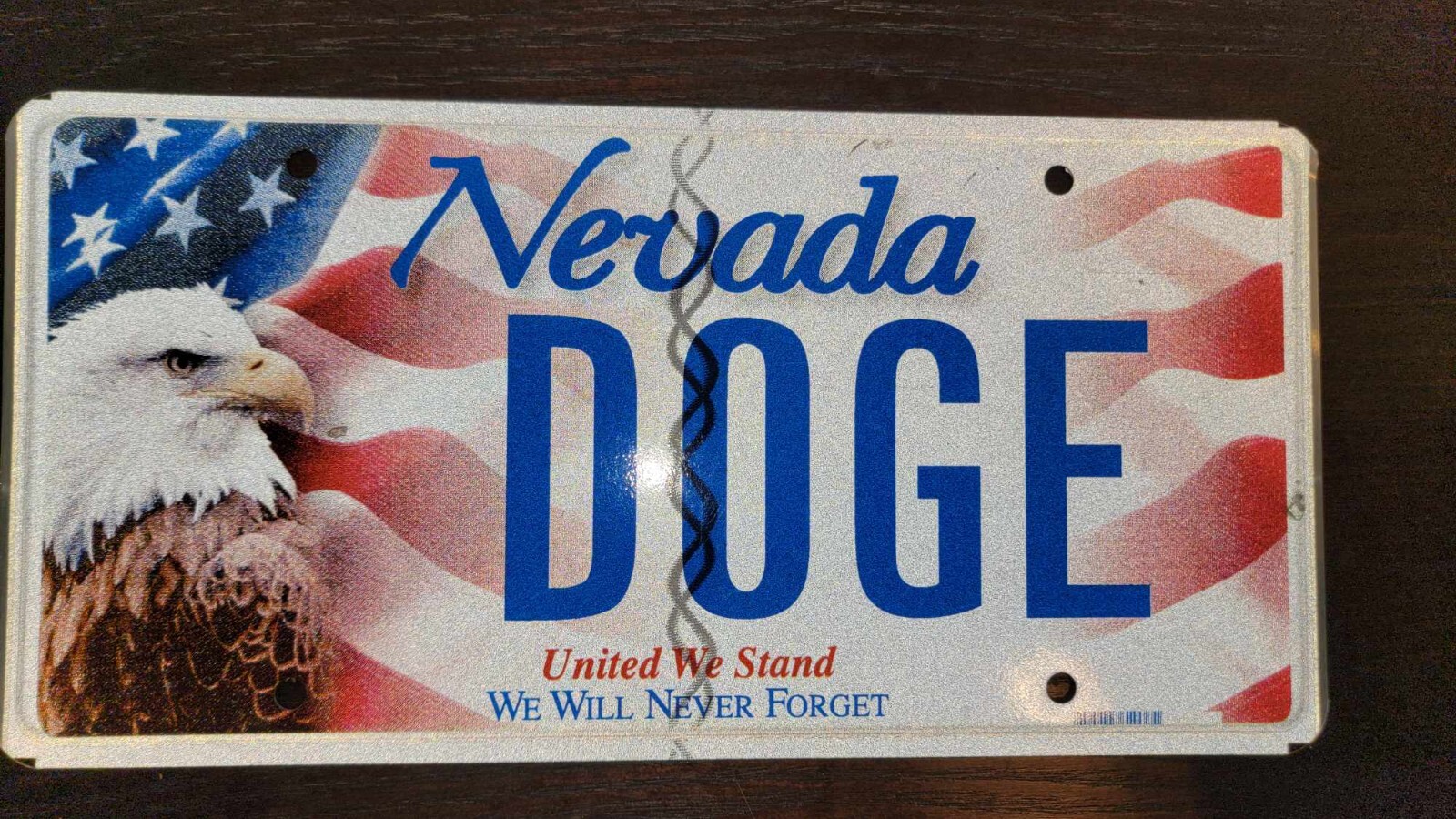Authentic Nevada American Eagle DOGE License Plate - New 