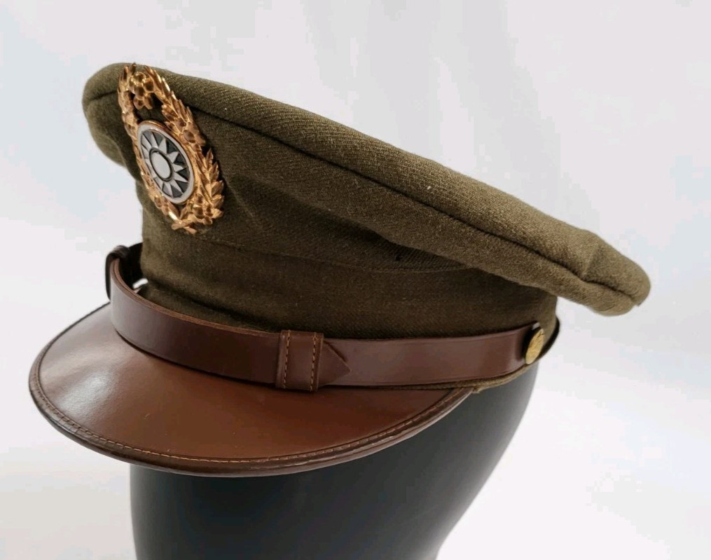 Very RARE US Made WW2 WWII ROC Chinese Army Officer's Visor Hat Cap